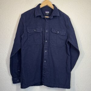 Patagonia Shirt Blue Flannel Button Front Casual Travel Outdoor Men M